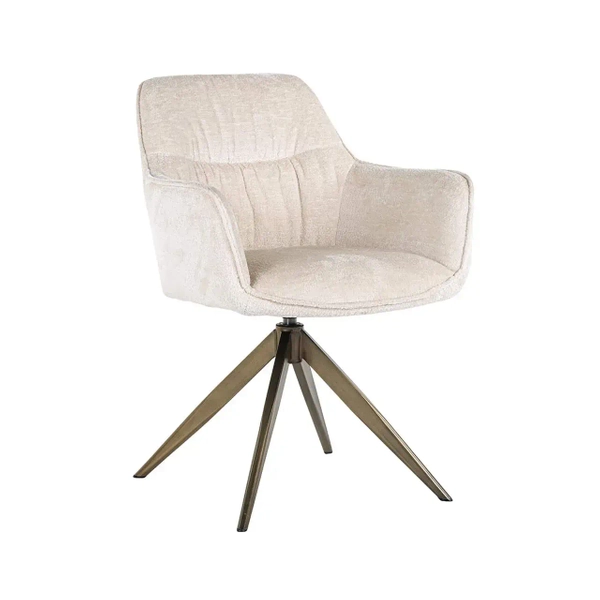 Szykowne krzesło obrotowe Aline S4553 WHITE CHENILLE Richmond Interiors szenilowe białe