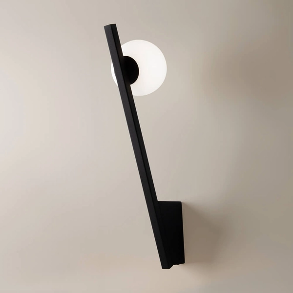 Lampa naścienna do salonu Kazimir MOD175WL-01B Maytoni bańka czarna biała
