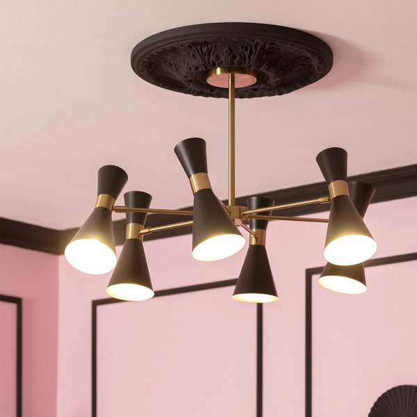 Wielopunktowa lampa sufitowa Libre ABR-LWS-6XE27 Abruzzo czarny złoty