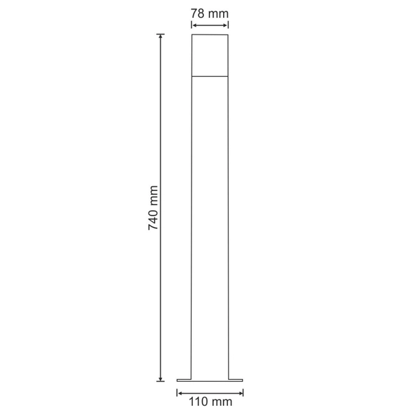 Słupek ogrodowy metalowy New York 304636 IP44 grafitowy