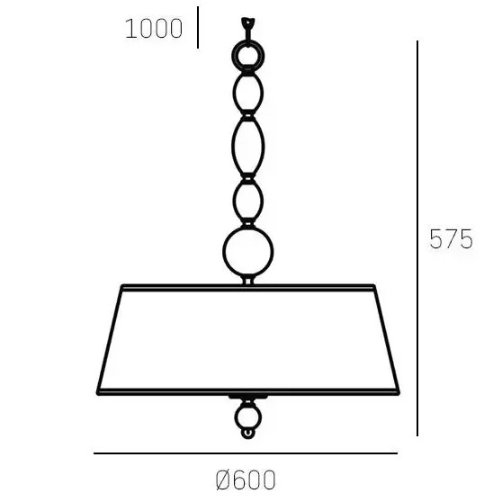 Abażurowa LAMPA wisząca CANCUN P04981WH Cosmolight glamour zwis z kryształkami biały