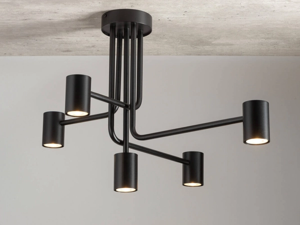 5-ramienna lampa sufitowa Luis do przedpokoju czarna
