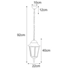 Wisząca LAMPA zewnętrzna Lozana K-5006H Kaja klasyczna OPRAWA metalowa ZWIS do ogrodu na łańcuchu IP44 czarny