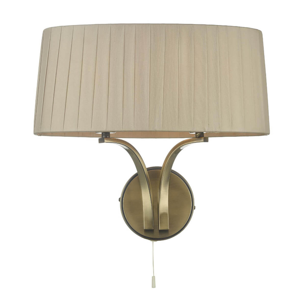 Plisowany kinkiet Cristin CRI0929 Dar Lighting metalowy mosiądz beżowy