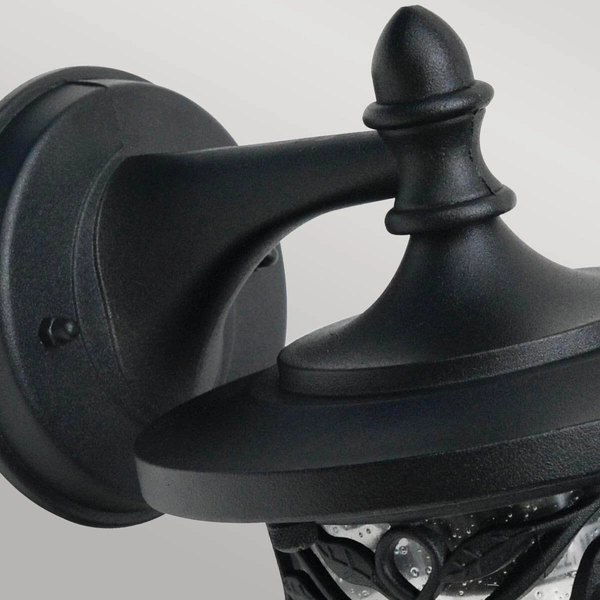 Elewacyjny kinkiet na ścianę Burford GZH-BF2 IP44 szklany czarny