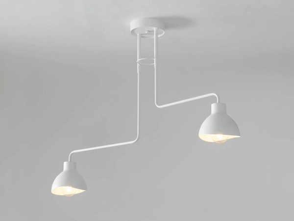 Biała lampa sufitowa Holi na wysięgnikach z regulacją