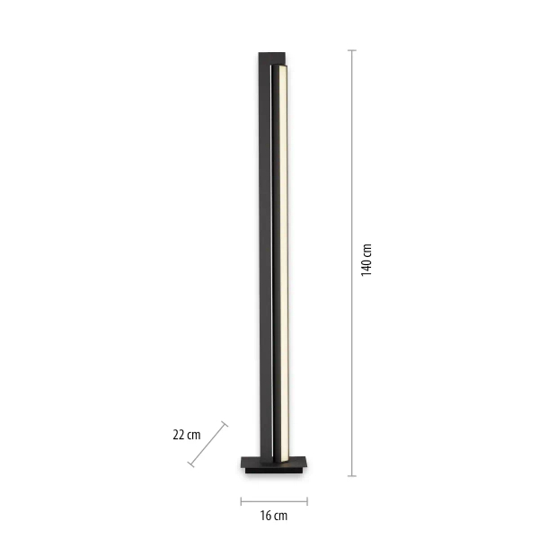 Podłogowa lampa na pilot PURE-LINES grafitowa 421-13 1xLED 23W 2700-5000K z wtyczką