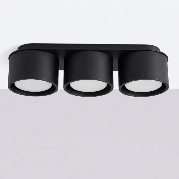 Sufitowa potrójna lampa MODO czarna SL.2440 3xGx53 tubki do sypialni