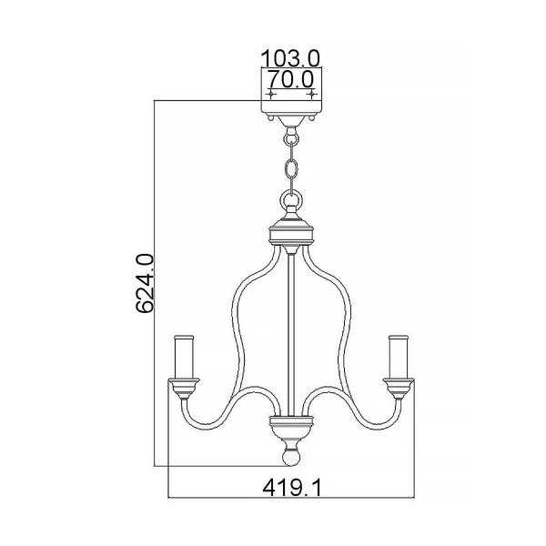 Lampa wisząca na łańcuchu Hartsville FE-HARTSVILLE3 Feiss świecznikowa biała brązowa