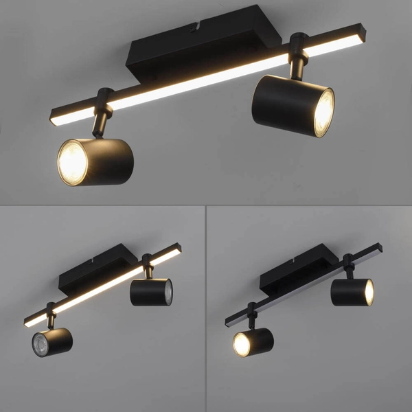Sufitowa lampa regulowana Barik LED 14W 3000K spot 2-punktowy czarna