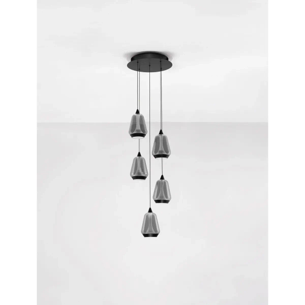 Nowoczesna zwisająca lampa RORIZNO LE45111 LED 40W 3000K szaro czarna