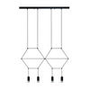 Wisząca lampa na listwie Linea XT068-4P Step nad wyspę czarna