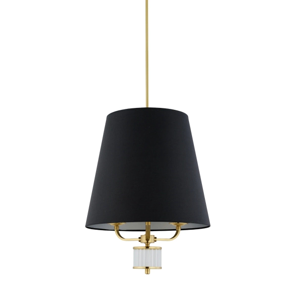 Wisząca lampa abażurowa Prato PRA-ZW-1 (ZM) nad stół mosiądz czarny