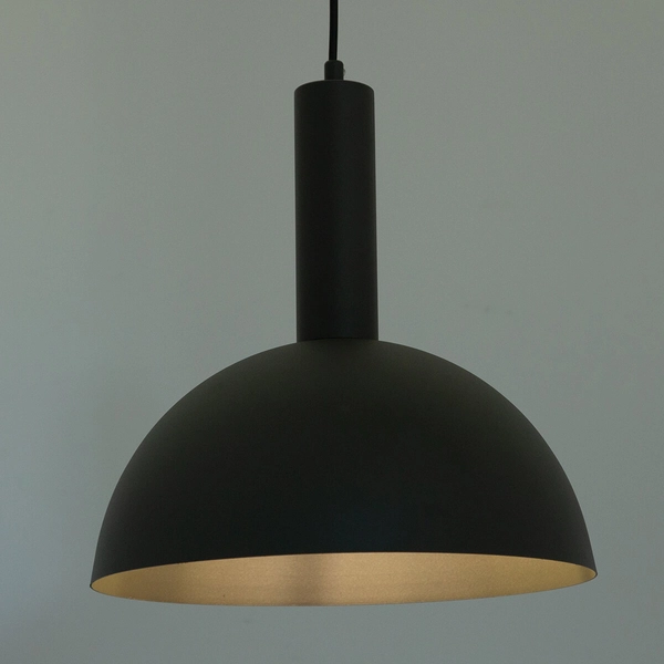 Lampa zwisająca Vitrum 40968 półokrąg do sypialni szara czarna