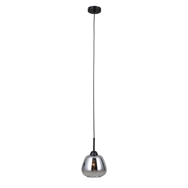 Szklana lampa wisząca Felis PND-40824-1-BK do sypialni czarna przydymiona