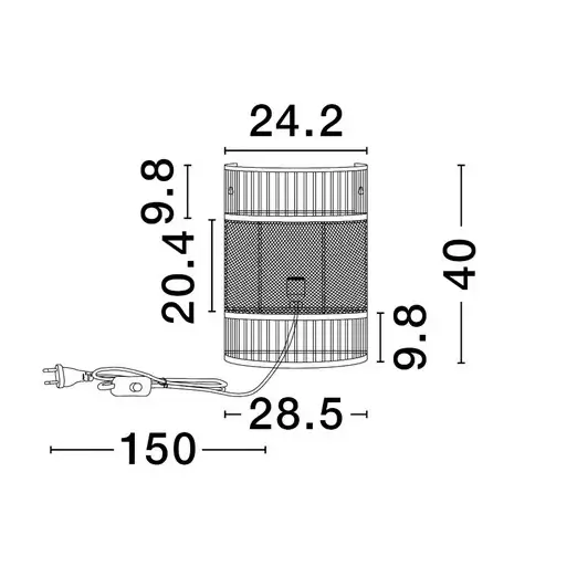 Bambusowa lampa ścienna CANDEZA LE45371 z przełącznik naturalny