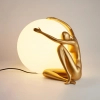 Lampa stołowa dekoracyjna WOMAN ST-6022-A biała złota włókno szklane akryl E27 kulista