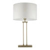 Abażurowa lampa stołowa ATHENS biała mosiężna metalowa art deco do gabinetu T01750BR-WH