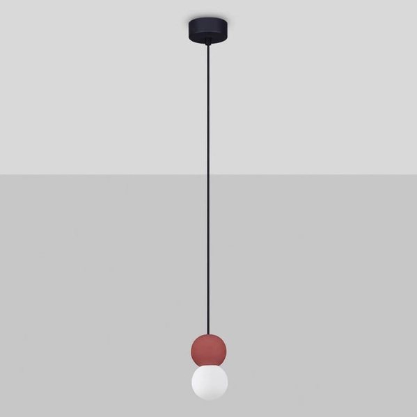 Zwisająca lampa do jadalni IBAGUE LE44661 kule balls biała czerwona