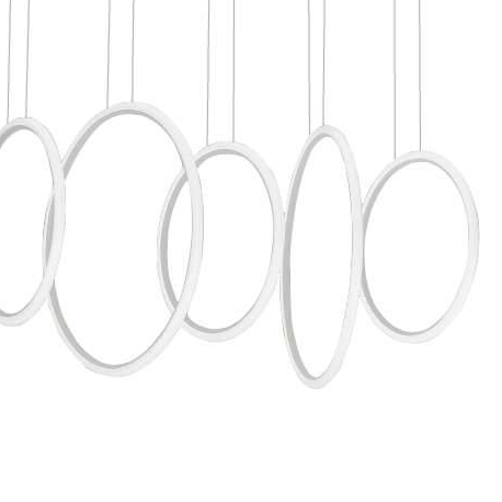LAMPA wisząca MDECO SLIM/000018/4000/W futurystyczna OPRAWA listwa LED 130W 4000K zwis pierścienie rings białe