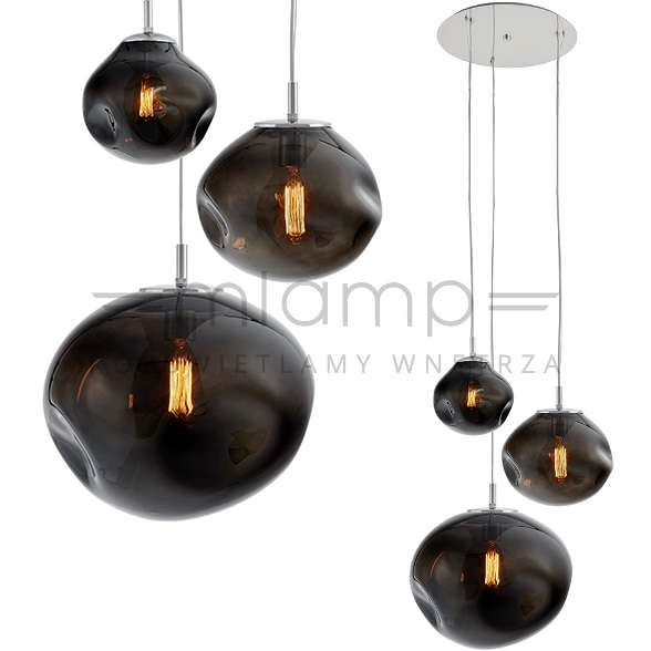 LAMPA wisząca AVIA 10424308 Kaspa szklana OPRAWA zwis kaskada grafitowa