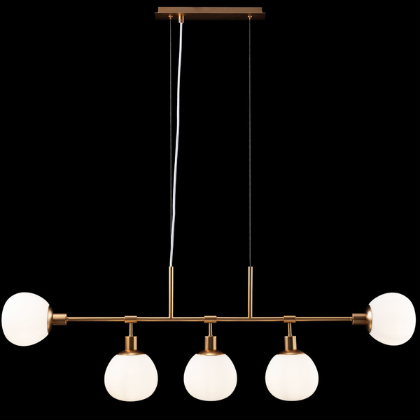 Modernistyczna LAMPA wisząca ERICH MOD221PL-05G Maytoni metalowa OPRAWA szklane kule ZWIS molekuły mosiądz