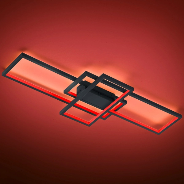 LAMPA sufitowa THIAGO 652610342 Trio geometryczna OPRAWA ramki LED RGB 36W 3000K - 6000K metalowe grafitowe