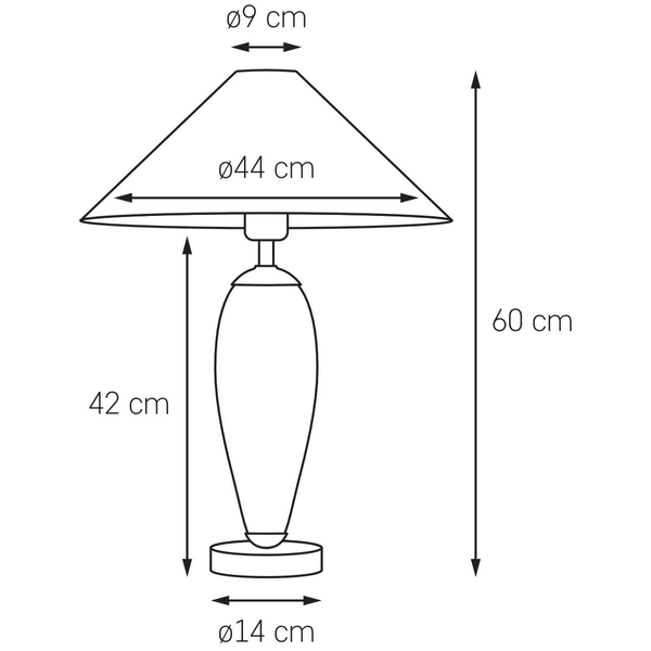 Szklana LAMPA stołowa REA 40602102 Kaspa abażurowa LAMPKA nocna czarna