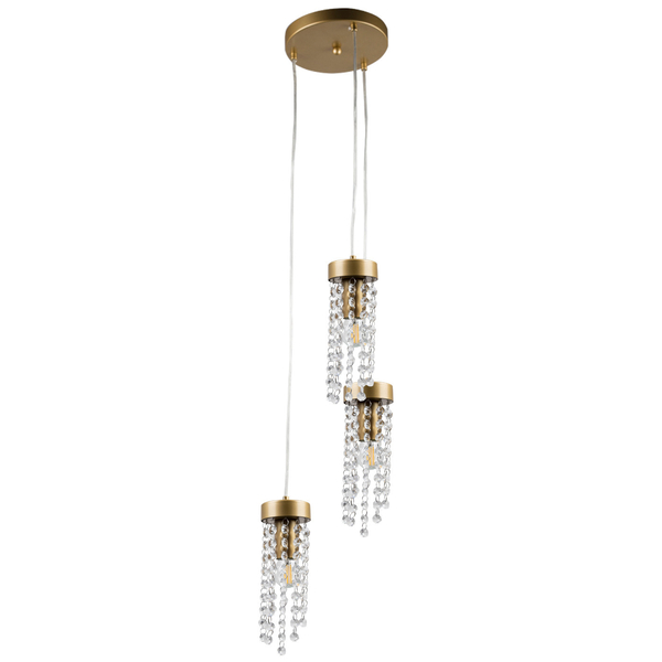 LAMPA wisząca GEA 316295 Polux glamour OPRAWA zwis z kryształkami kaskada złota