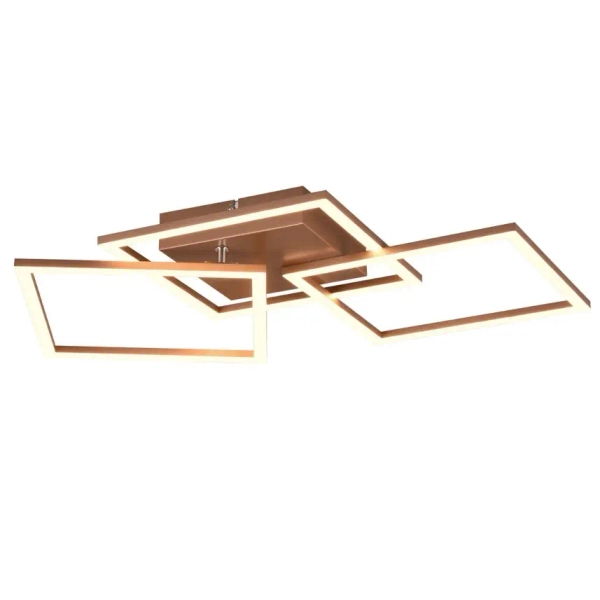 Ledowy sufitowy plafon ASTRIL DL165-64493 LED 31W 3000K kwadraty brązowy