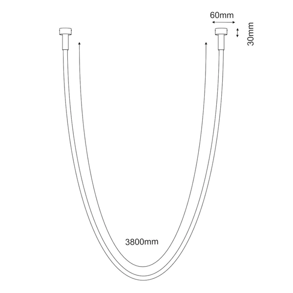 Podłużna lampa wisząca Hebi 3022 Shilo lina LED 38W 3000K wąż biały czarny
