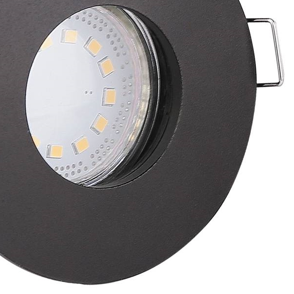 Wpuszczana lampa okrągła SH wodoodporna IP65 czarny wpust