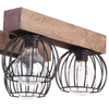 Plafon Lampa sufitowa MILAN 31575 Sigma industrialna OPRAWA druciane klatki drewniane belki drewno brązowe