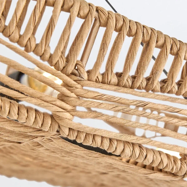 Wisząca lampa nad wyspę Ophelia QN-OPHELIA-6P-BK-CAM rattan brązowy