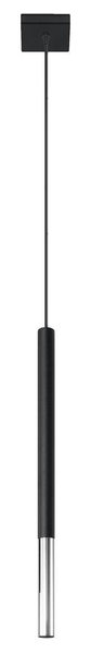 LAMPA wisząca SL.0885 okrągła OPRAWA metalowy ZWIS tuba czarna chrom