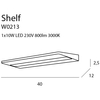 Podłużny kinkiet SHELF W0213 LED 10W 3000K do przedpokoju metal biały