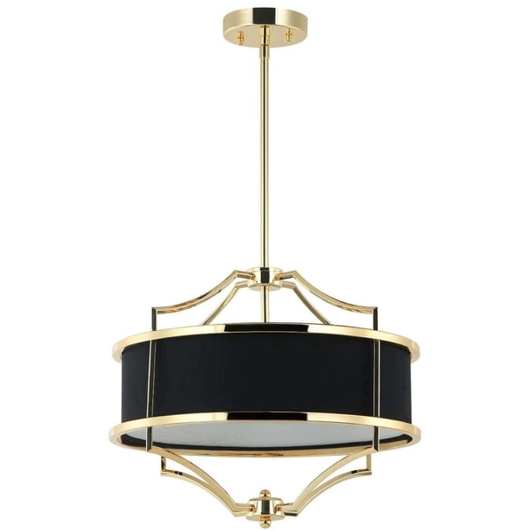 LAMPA wisząca Stesso Gold Nero S Orlicki Design okrągła OPRAWA abażurowa w stylu klasycznym czarna złota