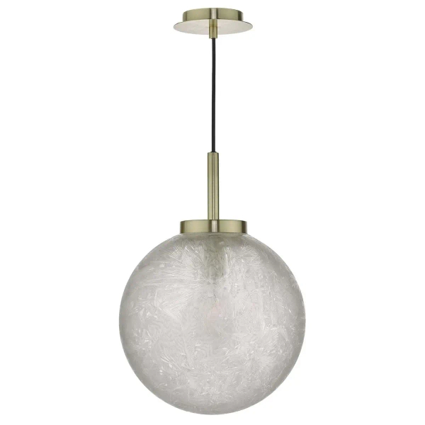 Kulista wisząca lampa Avari AVA0141 szklana kula mosiądz szary