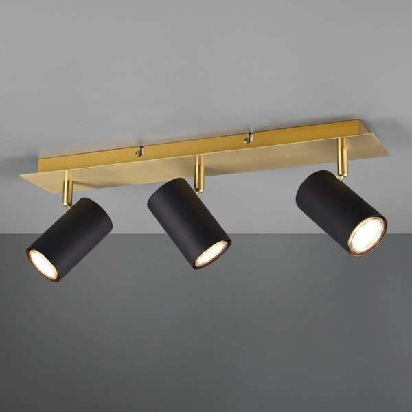 Potrójna lampa sufitowa MARLEY 802400380 Trio reflektorki czarna złota