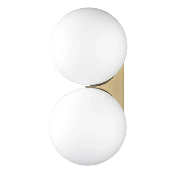 Kinkiet ścienny art deco DOT ST-10560-W2 biały złoty szklany metalowy G9 230V do sypialni