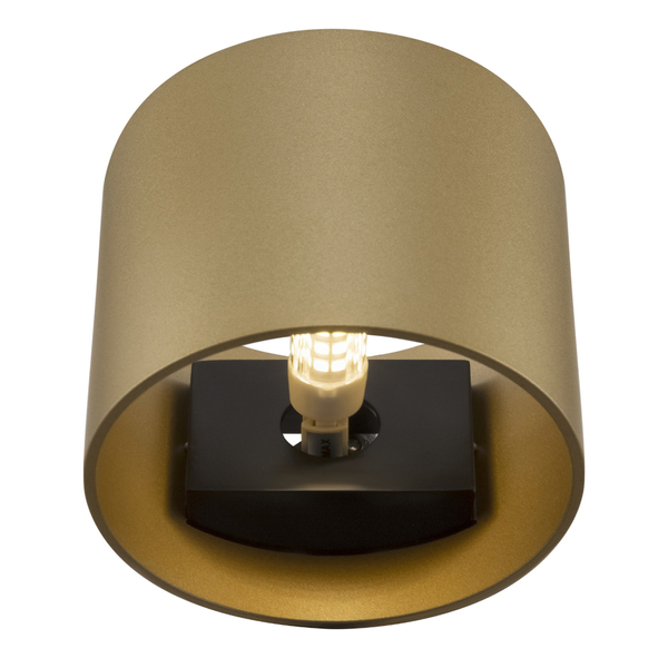 Lampa ścienna tuba Rond C066WL-01MG Maytoni okrągła do salonu złota