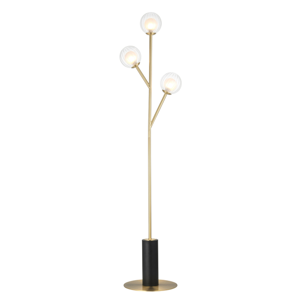 Podłogowa lampa hampton L&-196693 Light& gałązki balls mosiądz czarna