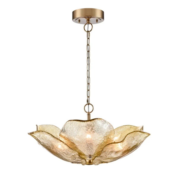 Szklana lampa wisząca Wellington P06333BR na łańcuchu mosiądz