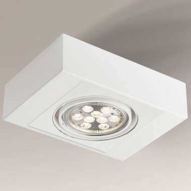 Natynkowa LAMPA sufitowa KOGA H 7118 Shilo regulowana OPRAWA prostokątna SPOT metalowy biały