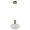Owalna lampa wisząca Della PND-31982-1B-GD szklana złota biała