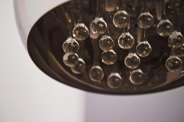 Lampa wisząca crystal Burn okrągła glamour nad łóżko chrom