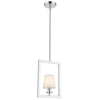 Abażurowa LAMPA wisząca LONDON P01007WH Cosmolight prostokątny ZWIS metalowy chrom