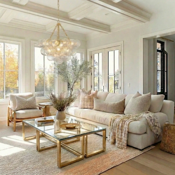 Molekułowa wisząca lampa COMO złoty mat metalowa szklana art deco G9 7p P07552AM