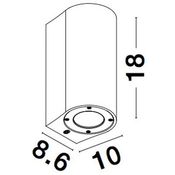 Betonowa lampa elewacyjna BUENAVISTA LE71609 góra-dół IP65 szara