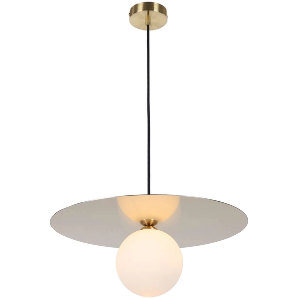 LAMPA wisząca SPOLETTO PND-201923-1 Italux modernistyczna OPRAWA metalowa ZWIS kula ball złota biała